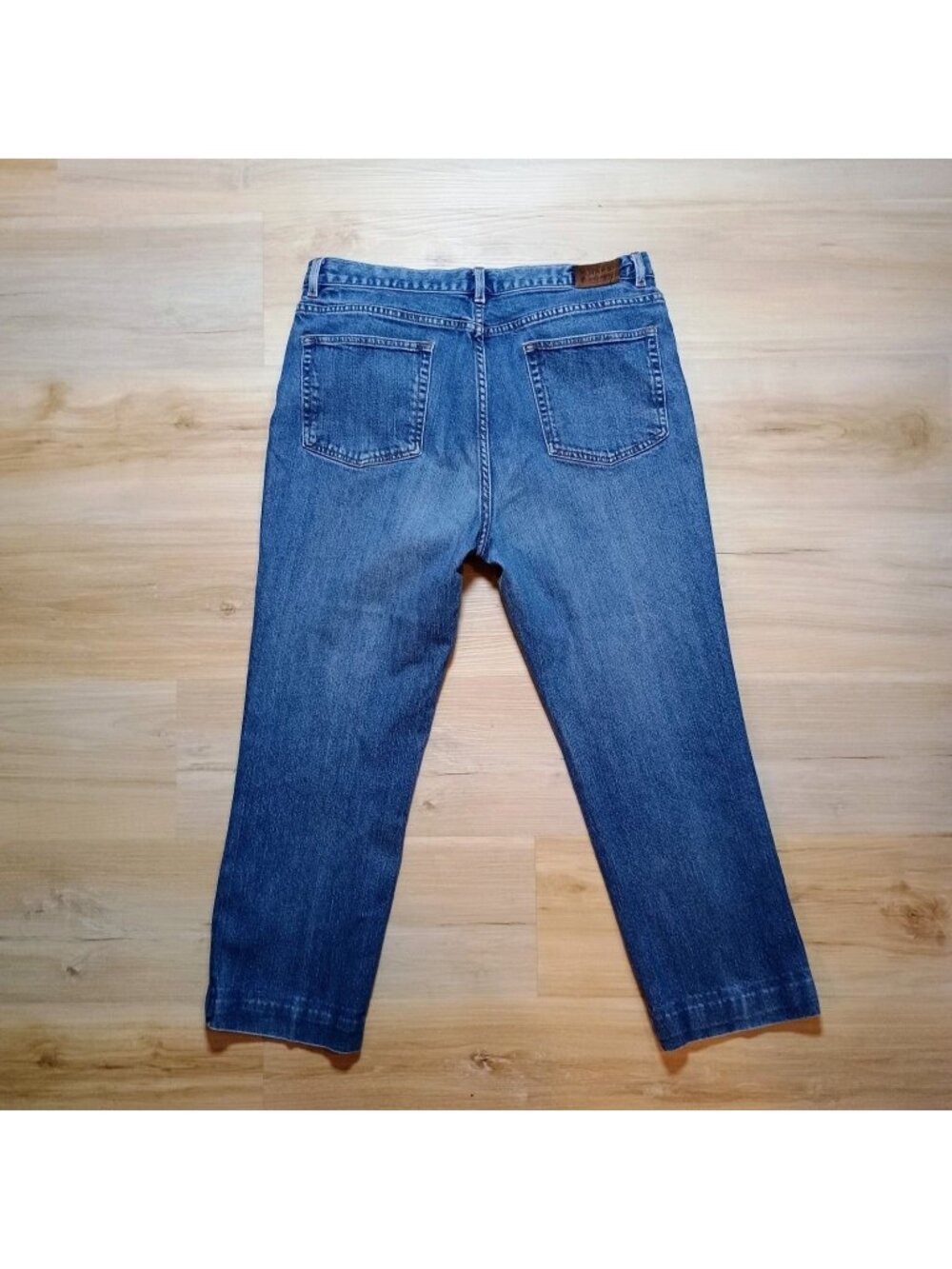 Chaps Denim Womens Jeans Size 12 Medium Wash Straight Leg Stretch Blue Denim